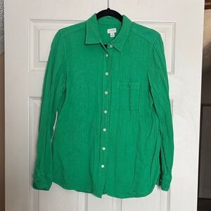 J. Crew Bright Green Long-Sleeve Button-Down Shirt